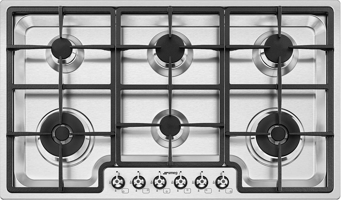 SMEG PGF962 Газовая варочная панель, 86,7 см, нержавеющая сталь